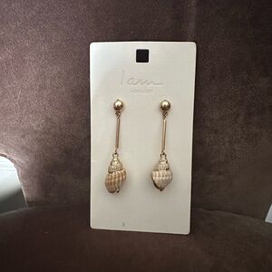 Gold Shell Drop Earrings